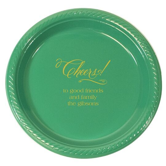 Elegant Cheers Plastic Plates